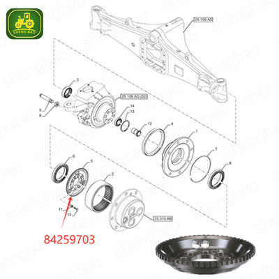 フロントアクスル部品 84259703 リングギア 60T トラクター用
