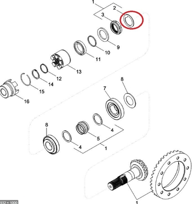 Shengbao K261065の場合のバックホウの積込み機の部品IH 580の480F洗濯機